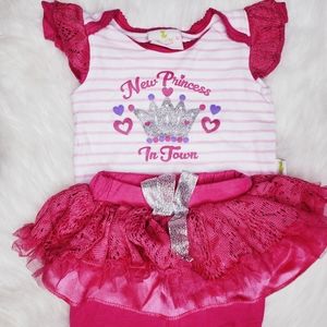 2 Piece Shirt and Pants/Tutu Skirt Princess Set